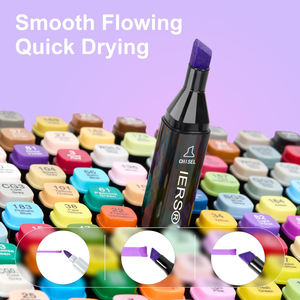 Marcadores para <span class=keywords><strong>Dibujo</strong></span> Artístico, 168 Colores, Marcadores de Alcohol para Artistas, Punta Doble, Permanentes, No Borrables, Juego de Rotuladores de Colores para Colorear - Product Image 2