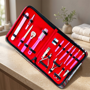Professional 12-Piece Stainless Steel <b>Manicure</b> & Pedicure <b>Kit</b> 10-in-1 Nail Clipper Classic Style Color Box Packaging for Adults - Product Image 1