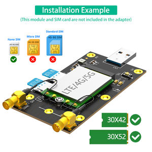 3G/4G/5Gモジュール用のデュアルNANOSIMカードスロットを備えたNGFF(M.<span class=keywords><strong>2</strong></span>)-USB3.0アダプター - Product Image 3