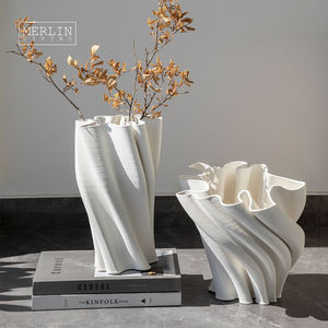 Merlin Living 3D-Druck <span class=keywords><strong>Vase</strong></span> Weiße <span class=keywords><strong>Vase</strong></span> Blume Moderne Heimdekoration Nordische <span class=keywords><strong>Vase</strong></span> Chaozhou Keramikfabrik Großhandel OEM ODM - Product Image 1