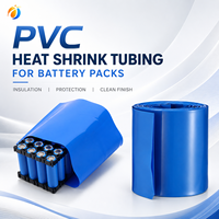 18650 21700 Selang Film Susut Panas PVC Biru untuk Kemasan Paket Baterai Lithium Lebar 210mm Tabung Susut Isolasi