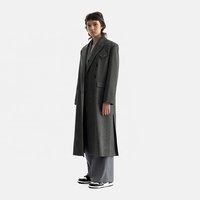 Automne Mujer Para Largo Abrigo personnalisé Long pardessus de haute qualité Double boutonnage bouton gris manteau pour les femmes