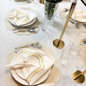 Ensemble de sets de table en similicuir festonné brodé, résistants à la chaleur, en <span class=keywords><strong>vinyle</strong></span>, réversibles, pour la décoration de la <span class=keywords><strong>cuisine</strong></span> et de la salle à manger - Product Image 6