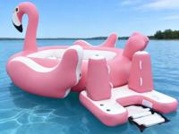 Île flottante géante gonflable en forme de flamant rose de qualité commerciale, en PVC, capacité 100-500 kg, <5 passagers, personnalisable DST