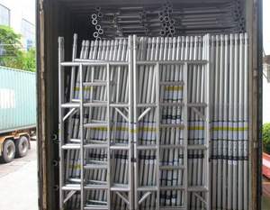 Tour d'échafaudage mobile en aluminium à forte capacité de charge 1,4 x 1,8 x 6 m, système d'échafaudage en alliage d'aluminium 6063 - Product Image 6