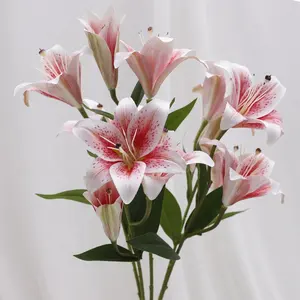 Latex Lilie Blume Real touch Lilie Künstliche Blume 12 köpfe Bouquet Für home jäten Dekoration