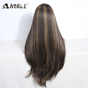 Per Noble 30 \ "parrucca anteriore in pizzo sintetico per donne parrucche da <span class=keywords><strong>donna</strong></span> in stile Cosplay marrone con pizzo di piccole dimensioni - Product Image 5