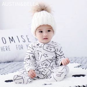 AustinBella/Boutique Tutina con Piedini per Neonato 0-3 6 9 <span class=keywords><strong>12</strong></span> fino a <span class=keywords><strong>18</strong></span> <span class=keywords><strong>Mesi</strong></span>, <span class=keywords><strong>Abbigliamento</strong></span> Autunno Inverno per Bambino 100% Cotone - Product Image 3