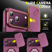 Funda Resistente con Soporte Magnético para iPhone 18 17 16 15 14 13 Pro Max Plus, con Cubierta Deslizante para Cámara y Protección Contra Impactos