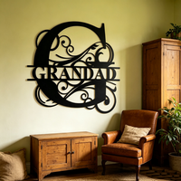 Lettres en métal personnalisées en fer forgé, monogramme lettre G, décoration murale pour la maison, directement de l'usine