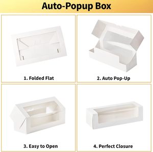 Cajas para Pastel Enrollado, Cajas de Panadería con Ventana, Cajas Automáticas para Pasteles de <span class=keywords><strong>Calabaza</strong></span>, Cupcakes, Donuts, Galletas, Chocolate - Product Image 4