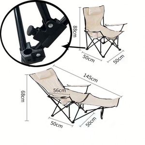 Chaise de pêche pliante portable en métal pour salon de jardin extérieur - Product Image 2