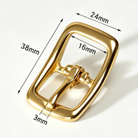 Boucle à goupille réglable de luxe en laiton massif, à pointe unique rectangulaire, pour la fabrication de ceintures en cuir, de sangles et de quincaillerie intérieure pour sacs DIY