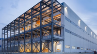 Structure en acier galvanisé préfabriquée modulaire personnalisée, moderne, économique, certifiée CE, garantie 5 ans, entrepôt, garage 4S
