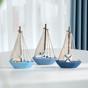 Modellino di <span class=keywords><strong>barca</strong></span> <span class=keywords><strong>a</strong></span> <span class=keywords><strong>vela</strong></span> mediterranea retrò colorata e <span class=keywords><strong>barca</strong></span> in legno Hailan, articoli decorativi, decorazione per la casa, accessori per la fotografia professionale - Product Image 5