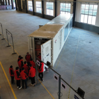 Conteneur de minage Bitcoin Drolin Box 20 pieds refroidi par air, capacité 650 kW pour 168 ASIC S19, configuration clé en main pour ferme crypto