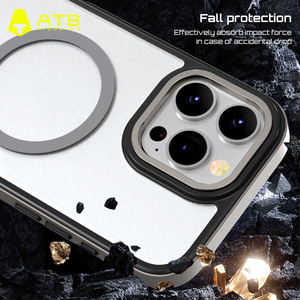 <span class=keywords><strong>Coque</strong></span> de téléphone magnétique en métal transparent acrylique ATB pour <span class=keywords><strong>IPhone</strong></span> 15 14 <span class=keywords><strong>11</strong></span> 12 13 16 Pro Max <span class=keywords><strong>avec</strong></span> emballage de vente au détail Housse de protection - Product Image 2