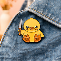 Épinglette en métal émaillé personnalisée, motif canard jaune coquin, cadeau fantaisie amusant, vente en gros pour fabricants et fournisseurs de détail