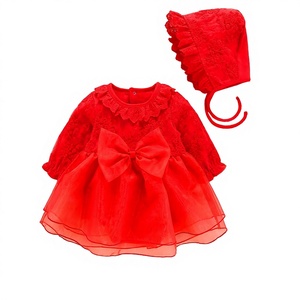 Set Vestito Principessa Stile Coreano per Bambina di <span class=keywords><strong>1</strong></span> <span class=keywords><strong>Anno</strong></span>, in Cotone di Alta Qualità con Maniche Lunghe e Motivo Floreale all'Uncinetto, Primavera/Autunno - Product Image 1