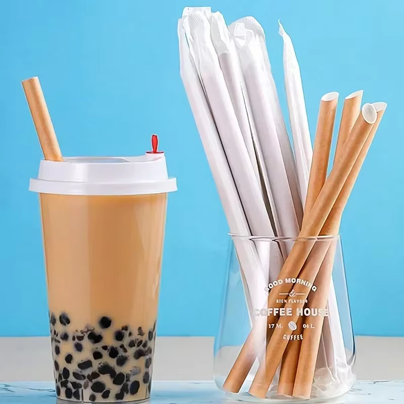 Wholesale Eco-Friendly Colorful Thick Drinking 7.75 Inches Party Drink Biodegradable Board Paper Disposable Straws