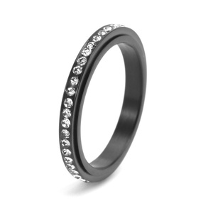 Venta al por Mayor de Fábrica de Anillos de Acero Inoxidable para Hombre y Mujer, con Incrustaciones de Circonia Cúbica, Anillos Giratorios Modernos Chapados en Oro - Product Image 2