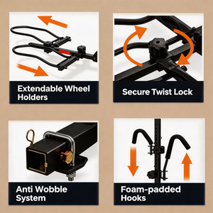 <span class=keywords><strong>Plateau</strong></span> universel en acier pliable <span class=keywords><strong>pour</strong></span> porte-vélos monté sur attelage, <span class=keywords><strong>pour</strong></span> deux vélos électriques, vélos, fourgonnettes, pick-up, voitures, SUV, camions, porte-bagages arrière - Product Image 6