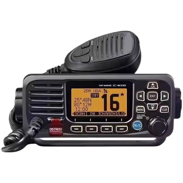 IC-M330G 25W VHF IPX7 Waterproof Marine for Radio Walkie Talkie with GPS Compact Class DSC FM Transceiver Design