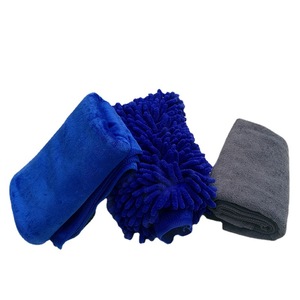 Gant de lavage de voiture en microfibre bleu pour le nettoyage des mains et le detailing automobile - Product Image 3