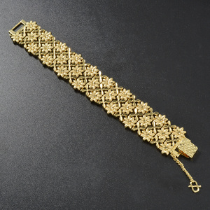 luxury fine custom women flower hollow 18k gold plated waterproof anti tarnish <b>copper</b> chain link tennis <b>bracelets</b> Main in China - Product Image 5