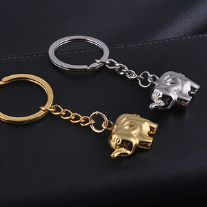 Llaveros de elefante 3D personalizados Llavero de regalo promocional Llavero de metal Elefante lindo Forma de animal Llaveros de protección de animales del mundo