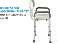 Chaise de douche en promotion avec dossier et accoudoirs amovibles, supporte 300 LBS, chaise de bain antidérapante pour personnes à mobilité réduite