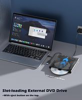 Lecteur DVD externe avec emplacement pour sac, graveur DVD 7-en-1, lecteur de CD portable USB 3.0 avec lecteur de carte SD/TF pour ordinateur portable Windows Linux MacOS