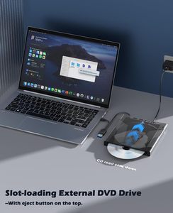 Lecteur <span class=keywords><strong>DVD</strong></span> externe avec emplacement pour sac, graveur <span class=keywords><strong>DVD</strong></span> 7-en-1, lecteur de <span class=keywords><strong>CD</strong></span> portable USB 3.0 avec lecteur de carte SD/TF pour ordinateur portable Windows Linux MacOS - Product Image 2