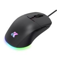 Souris de jeu légère Hot Esports avec rétroéclairage LED, design nid d'abeille, 3000 DPI, filaire USB en Paracord pour PC, ordinateur portable, bureau et usage domestique