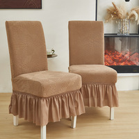 Housse de chaise d'hôtel exclusive transfrontalière, style jupe, en polyester extensible épaissi, antidérapante, style moderne et minimaliste, effet irisé