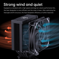 Refroidisseur en aluminium haute performance Snowman, 4 caloducs en cuivre, double tour, ventilateur à roulement fluide de 120 mm, 30dBA, haute puissance thermique, compatible avec Intel