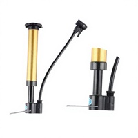 Lightweight Portable Bike Tire Inflator Pump with Valve Adapter and Needle for Ball, 30 to 50 PSI, Durable Plastic