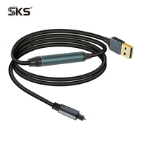 Câble audio optique numérique USB TOSLINK, adaptateur convertisseur SPDIF pour projecteur, ordinateur, home cinéma - 192 kHz 24 bits HiFi Fiber