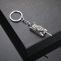 Porte-clés 3D Mini Tank en métal, modèle de char vintage en alliage de zinc, cadeau souvenir pour les fans