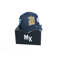 Nueva Llegada Gorra de Béisbol de 5 Paneles de Calidad Original con Diseño de Dragón Bordado, Borde de Gamuza, Forro de Satén y Detalles Lavados a la Piedra