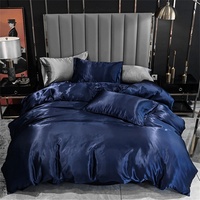 Haute Qualité 4pcs Satin Chambre Drap Ensemble Simple Style Luxe Soyeux Poche Profonde Draps King Size De Chine-Vente En Gros