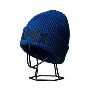 Gorro de Punto Azul para Hombre, Gorro de Invierno con Puño, Unisex, Estilo Urbano, Gorro con Diseño de Calavera, Logotipo Personalizado, Accesorio de Moda al por Mayor - Product Image 1