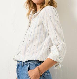 <span class=keywords><strong>Camicia</strong></span> <span class=keywords><strong>a</strong></span> <span class=keywords><strong>Righe</strong></span> Bianche <span class=keywords><strong>e</strong></span> Azzurre da <span class=keywords><strong>Donna</strong></span>, Leggera con Bottoni <span class=keywords><strong>e</strong></span> Maniche Lunghe per Abbigliamento Casual <span class=keywords><strong>e</strong></span> Business - Product Image 2