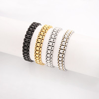 Bracelet pour homme en acier inoxydable plaqué or avec fermoir magnétique, luxueux et réglable, bracelet de charme tendance