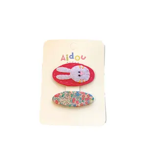 2pcs per Set Multiple Design Cute Fabric Hair Clip For Girls Kids Handmade Baby Girl Hair Pin Children Headwear Accessories