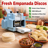 Presse à pâte électrique pour empanadas, machine automatique à fabriquer des enveloppes d'empanadas 3000-3600 pièces/h pour la maison et les entreprises de restauration de rue