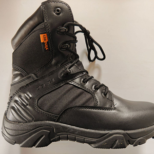 Bottes tactiques pour hommes DF22 en cuir noir, imperméables, bottes de randonnée à la cheville, toutes saisons - Product Image 3
