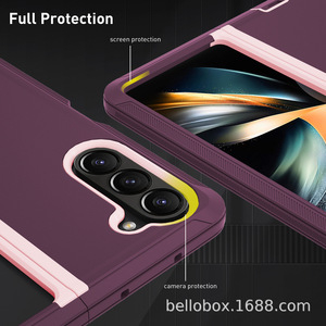 3in1 defende Rái cá cứng hộp điện thoại di động Trường hợp đối với Samsung Galaxy Z gấp 6 trường hợp bao da vành đai Clip đứng Cover quay lại trường hợp - Product Image 2