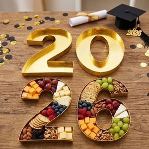 15in Graduation Cardboard Number 2026 Shape <b>Box</b> Fillable Tray Baby Food Charcuterie Board <b>Cupcake</b> Sweet Party Decor - Product Image 1