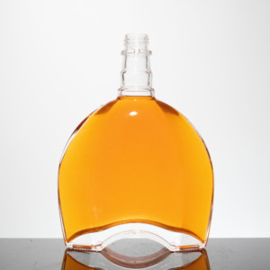 Bouteille de brandy plat en cristal clair 700ml bouteille en verre de qualité supérieure pour brandy vodka tequila - Product Image 5